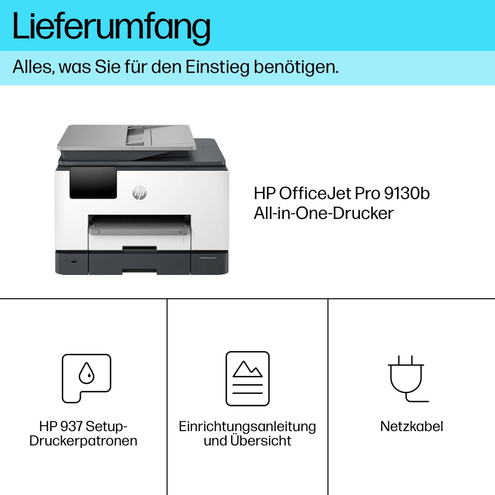HP OfficeJet Pro 9130b Wireless All-in-One Colore Stampante, Stampa fronte/retro; fotocopiatrice, scanner-3