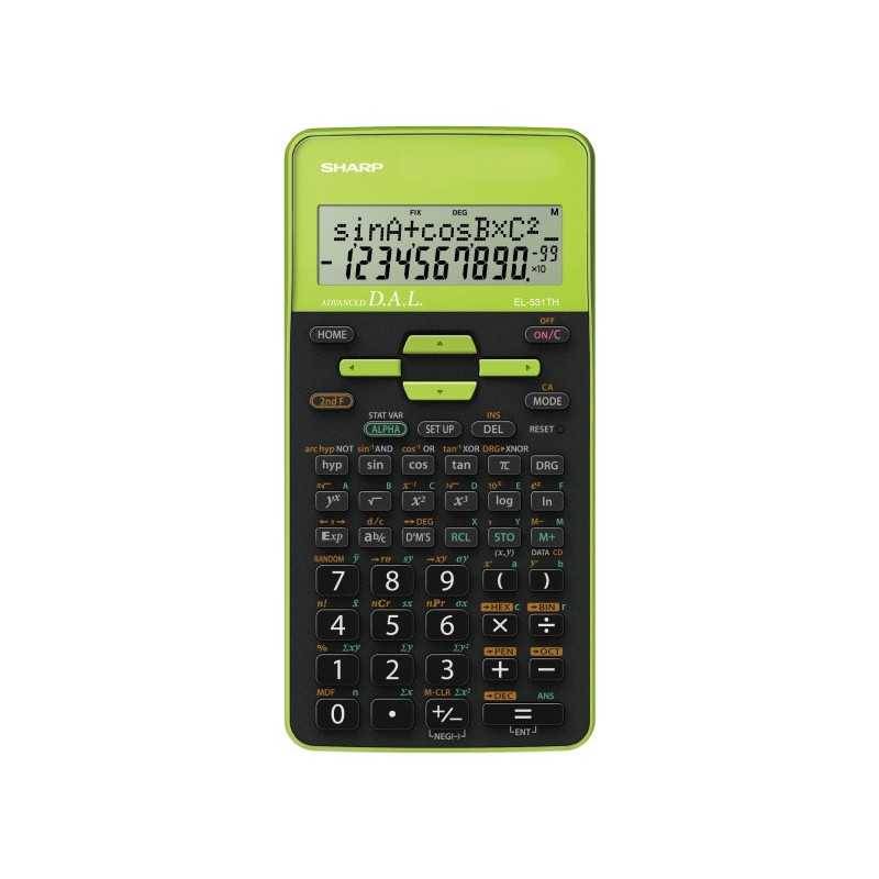 Sharp EL-531TH calcolatrice Tasca Calcolatrice scientifica Nero, Verde-0