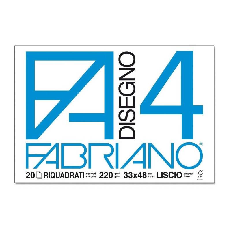 Fabriano Blocco FA/4 20 Fogli 33 x 48 cm riquadrato-0