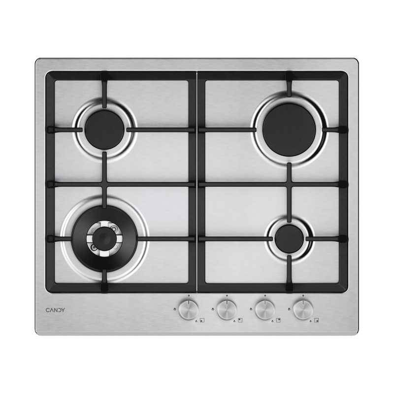 Candy Moderna CHG6BF4WTX Acciaio inox Da incasso 60 cm Gas 4 Fornello(i)-0