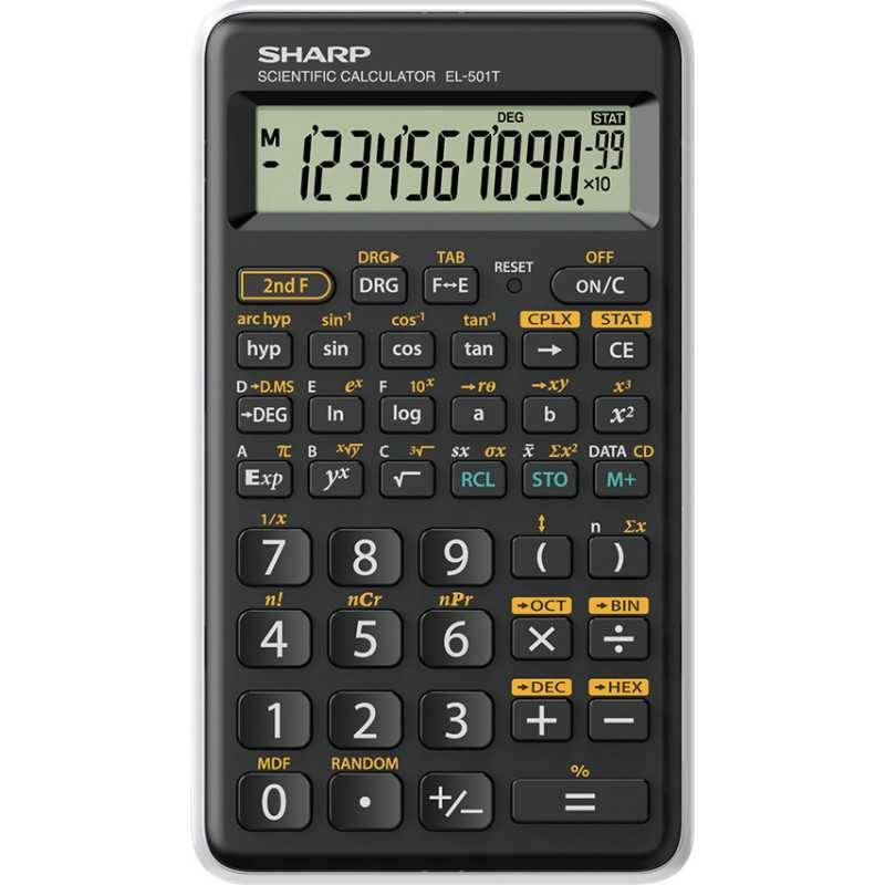 Sharp EL-501T calcolatrice Tasca Calcolatrice scientifica Nero, Bianco-0