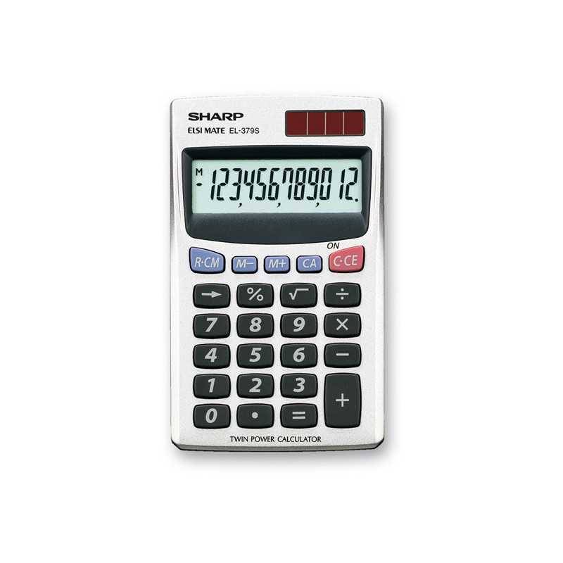 Sharp EL-379SB calcolatrice Tasca Calcolatrice di base Bianco-0