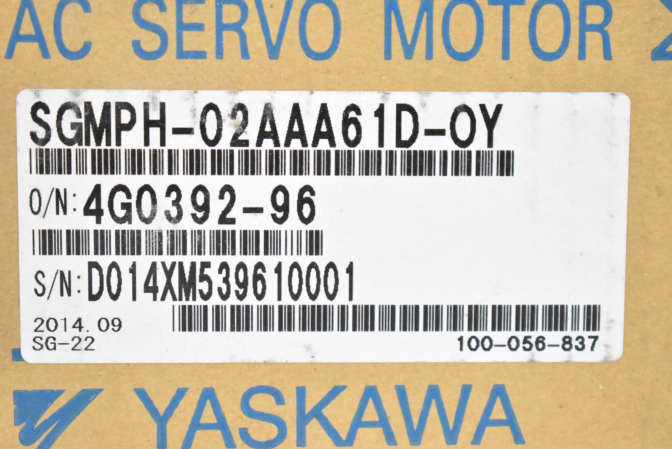 Yaskawa - SGMPH-02AAA61D-OY-1