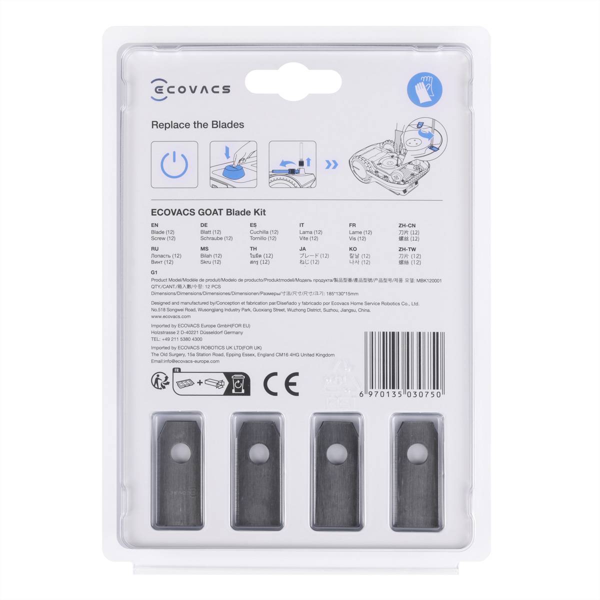 Ecovacs Sostituzione coltello (VPE 12) per robot di capra morava-1