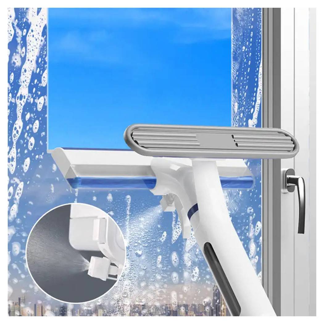 Pulitore Vetri Spruzza Lava Raschia Raccoglie Acqua 3in1 Con Spray Contenitore Integrato --0