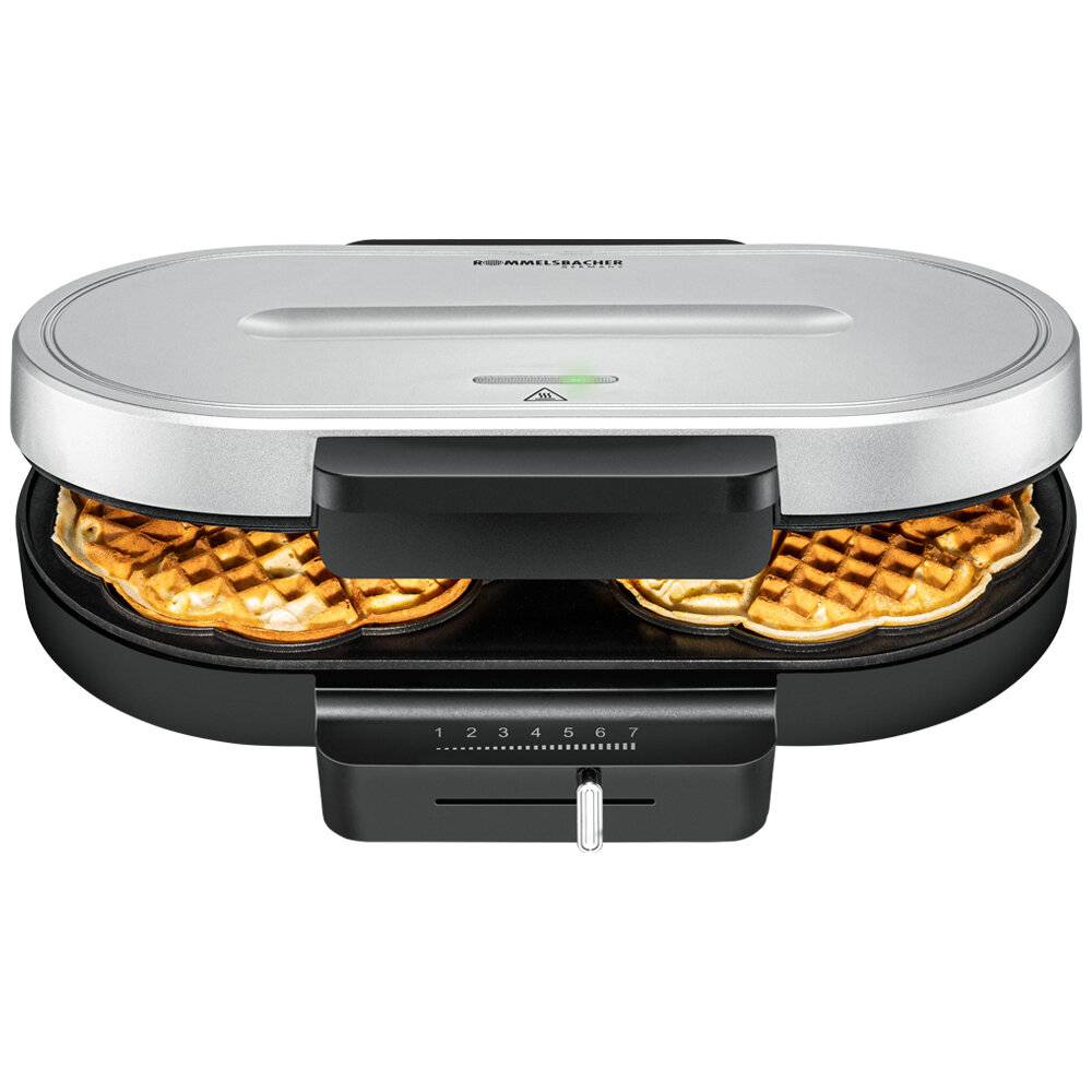 Rommelsbacher WA 1250 piastra per waffle 2 waffle 1250 W Argento (Rommelsbacher waffle machine WA 1250,)-2