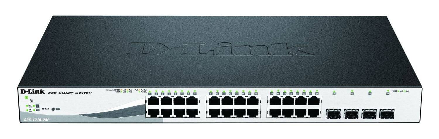 D-Link DGS-1210-28P/E DGS-1210-28P/E Switch di rete 24+4 porte 56 GBit/s Funzione PoE-3