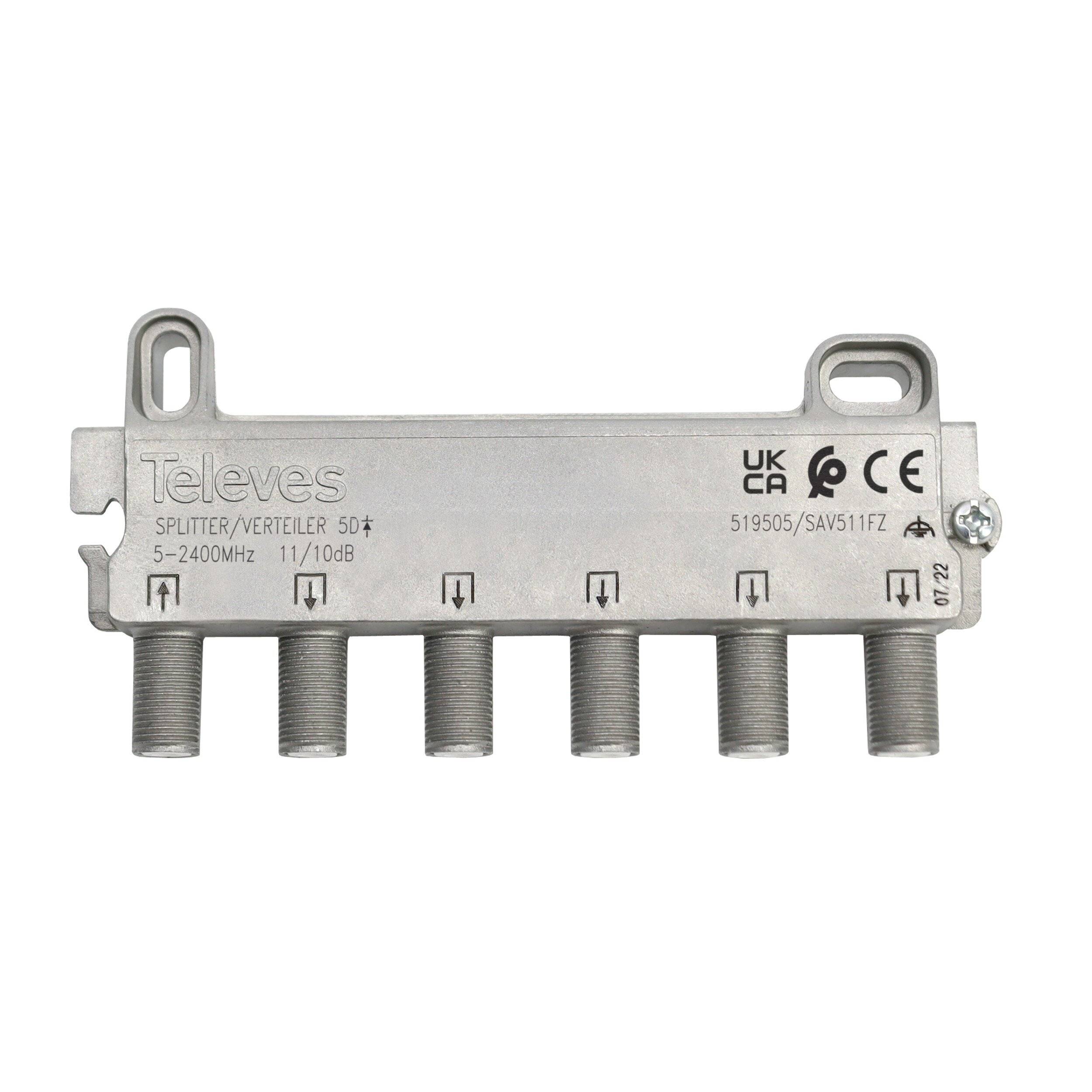 Televes SAV511FZ 5-fach Verteiler 5-2400 MHz VD: 10dB (519505)-1