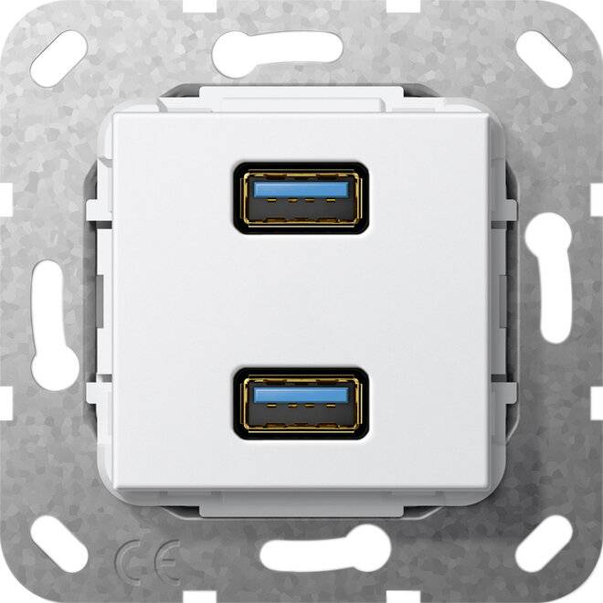 GIRA 568403. Buchsen-Typ: 2x USB. Produktfarbe: Weiß (568403)-3