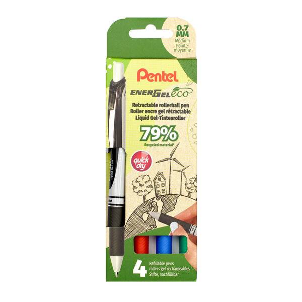 Pentel EnerGel eco BL77 penna gel 0,35 mm, colore scrittura: multicolore-0