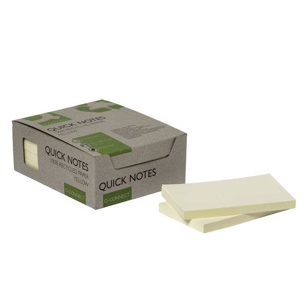 Foglietti riposizionabili riciclati Q-Connect gialli conf. 12 blocchetti da 100 fogli 127x76 mm - KF17322-0