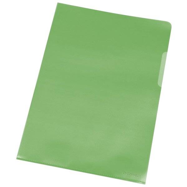 Cartellina a L Q-Connect ppl A4 verde conf. da 100 - KF00309-0
