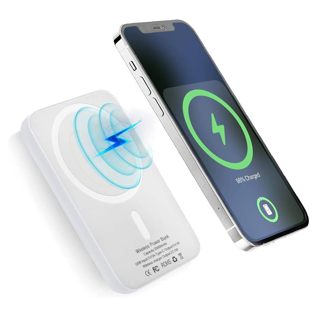 Power Bank Magnetico Caricabatterie Smartphone Wireless Tascabile 20000mah Ios Android --4