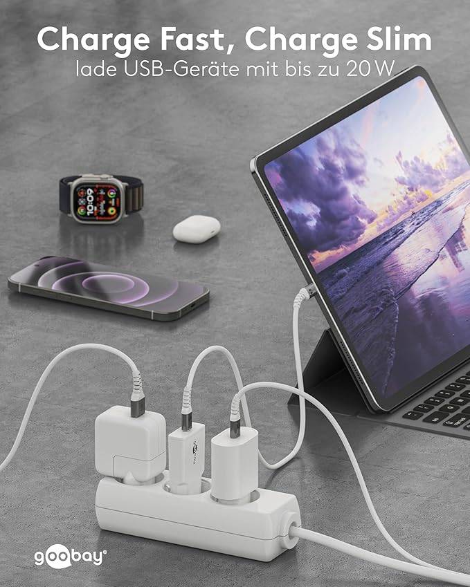 Goobay Caricatore rapido USB-C™ PD GaN Slim (20 W) bianco bianco 1x porta USB-C™ (Power Delivery)-4