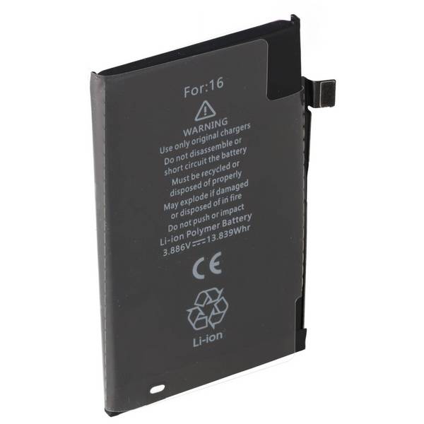 Batteria compatibile con Apple iPhone 16, Li-Polymer, 3,88 V, 3561 mAh, 13,83 Wh