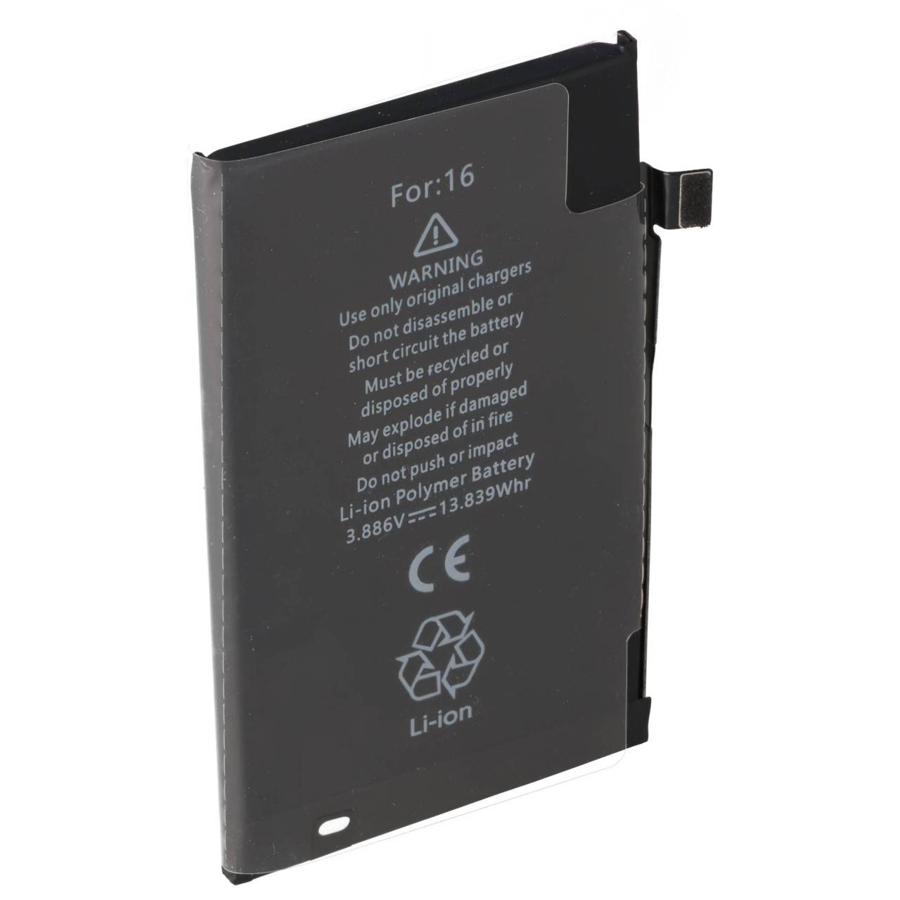 Batteria compatibile con Apple iPhone 16, Li-Polymer, 3,88 V, 3561 mAh, 13,83 Wh-0