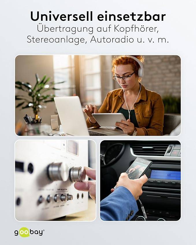 Goobay Adattatore USB-C™ a USB-C™ e jack, 3,5 mm AUX Connettore USB-C™ > 1x USB-C™-presa e 1x Presa jack 3,5 mm (3 pin,-6