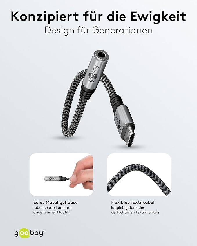 Goobay Adattatore USB-C™ a jack, 3,5 mm AUX Connettore USB-C™ > Presa jack 3,5 mm (3 pin, stereo)-3