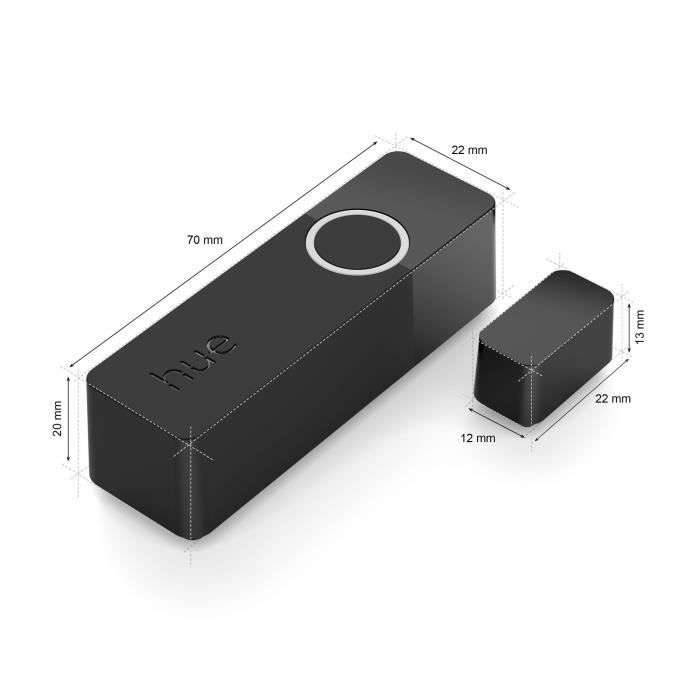 Sensori di contatto - Philips Hue - Sicuro - x 2 - Nero - Installazione facile - Controllo tramite app-1