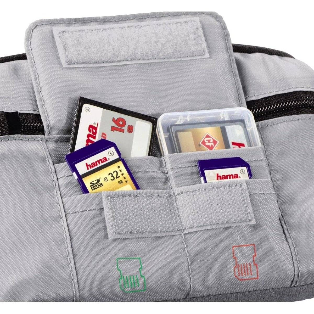 Borsa per fotocamera Hama Rexton 110 per fotocamera reflex con obiettivo - resistente alle intemperie, imbottita, nera-4