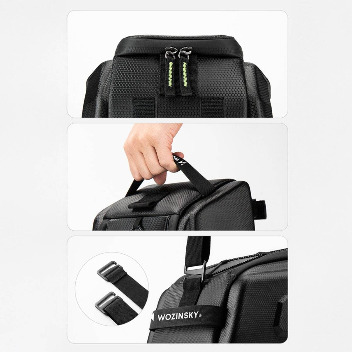 Portapacchi per bicicletta Wozinsky WSR-01B 9 L impermeabile nero-3