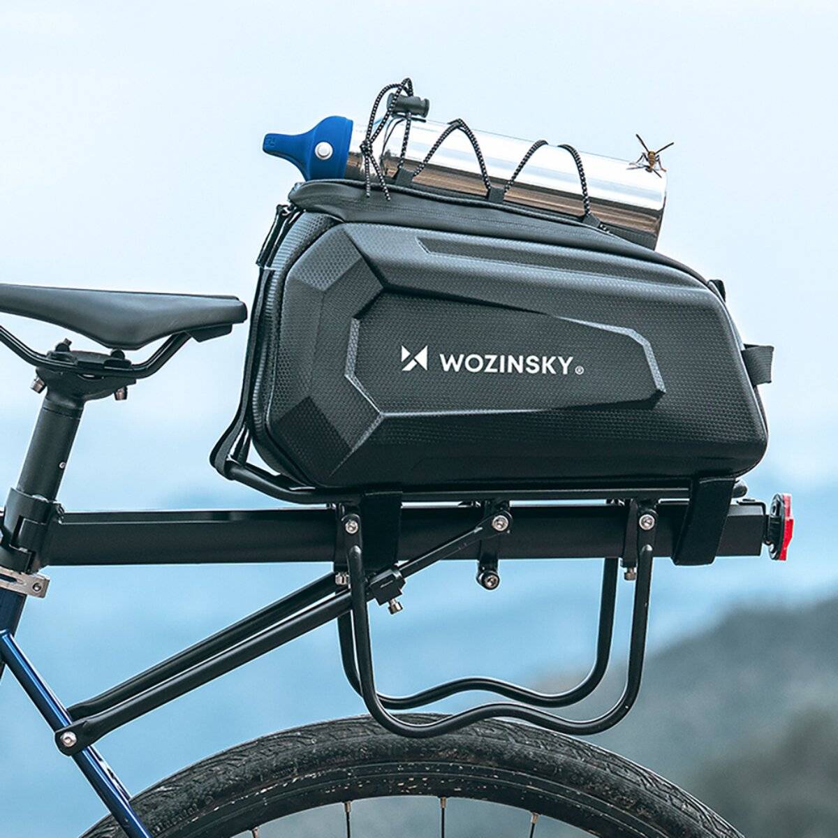 Portapacchi per bicicletta Wozinsky WSR-01B 9 L impermeabile nero-4