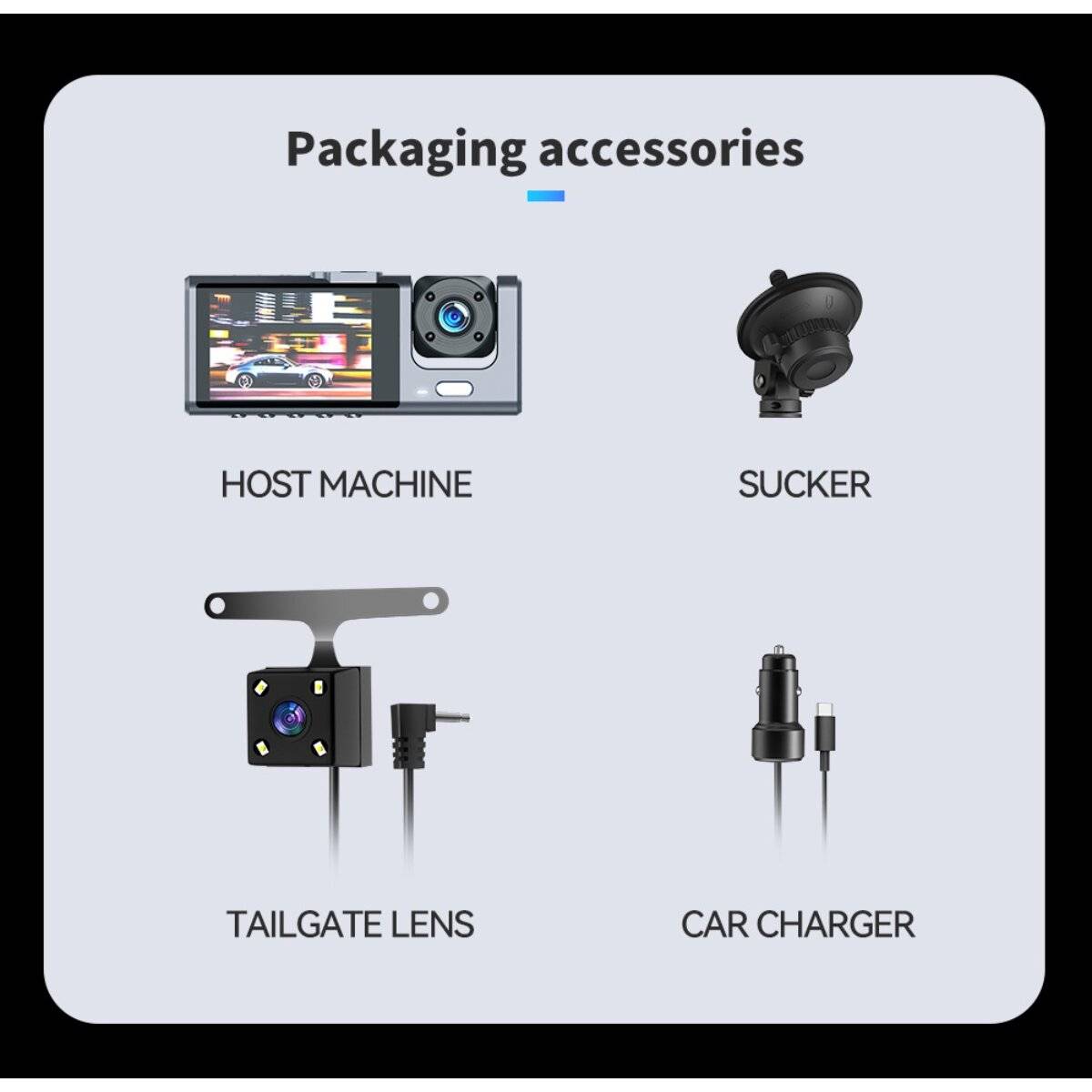Dashcam per auto XO XJ03 con telecamera anteriore e posteriore Full HD-4