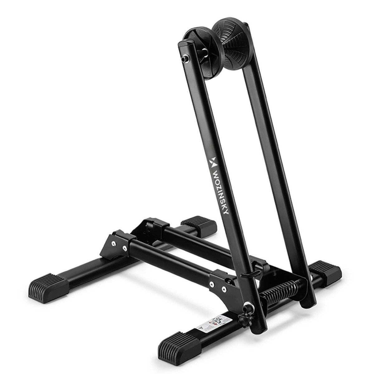 Cavalletto pieghevole per bicicletta in acciaio al carbonio Wozinsky WSR-01 per ruote da 20 a 29 pollici, nero-0