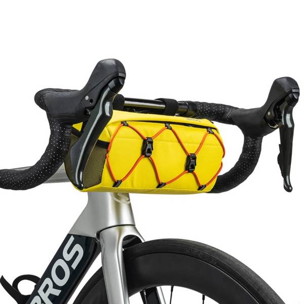 Borsa da manubrio Rockbros per bicicletta, 2,2 l, con tracolla e catarifrangenti, gialla