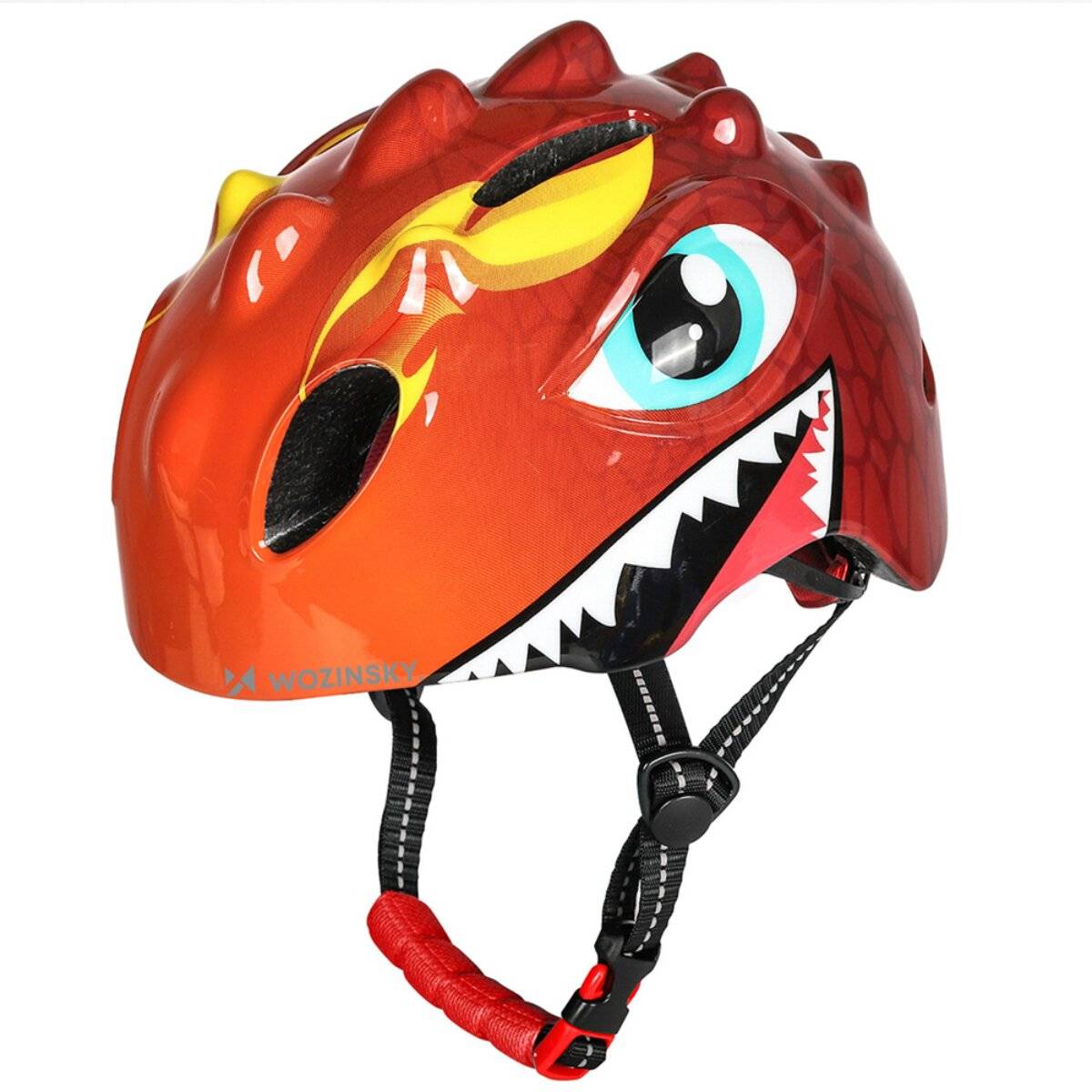 Casco da bicicletta leggero per bambini Wozinsky, taglia S 50-54 cm, sistema a 360°, rosso-0