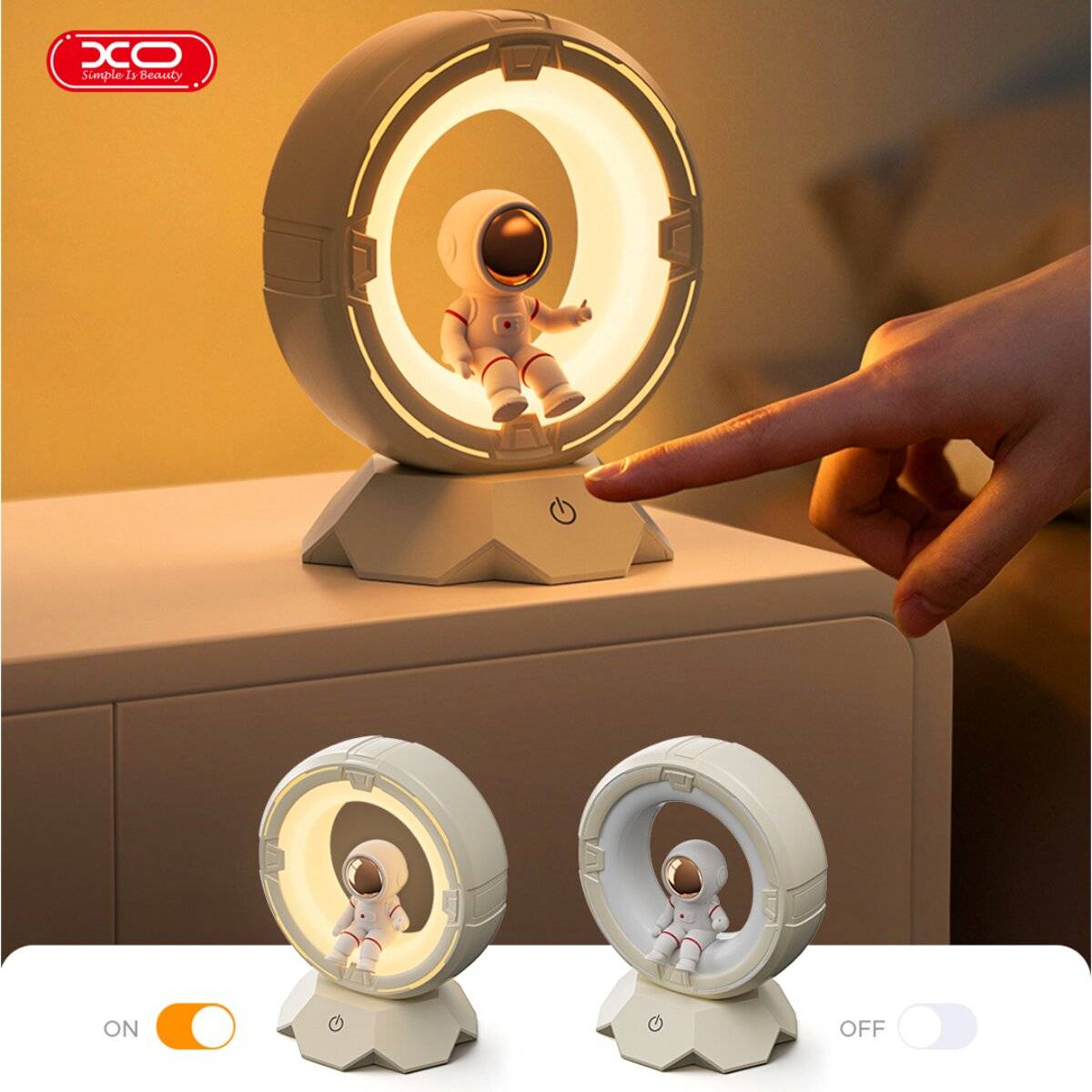 Lampada da tavolo a LED XO OZ12 Astronauta con batteria bianca-1