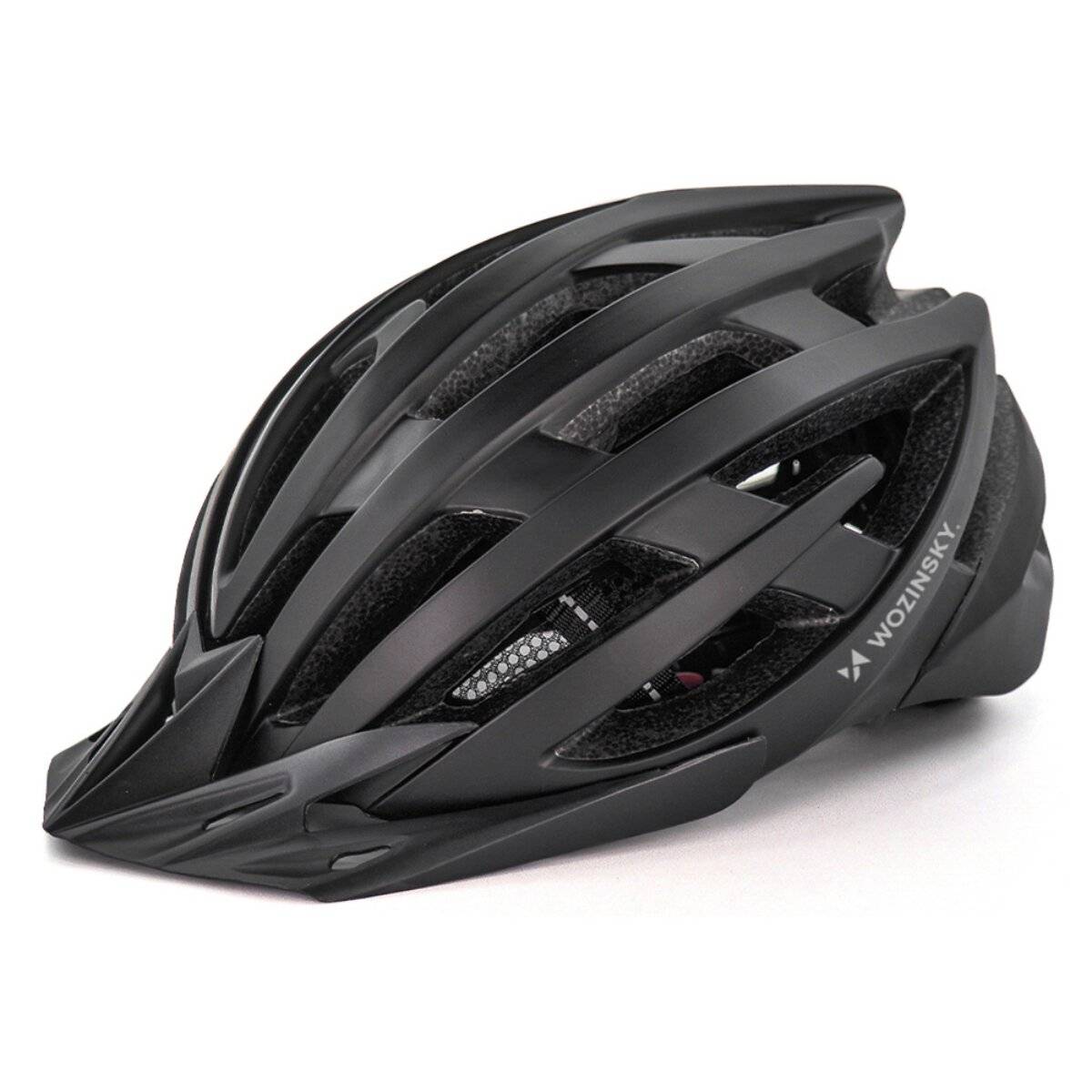 Casco da bicicletta Wozinsky MTB con luce posteriore USB, taglia L (57 x 62 cm), nero-3