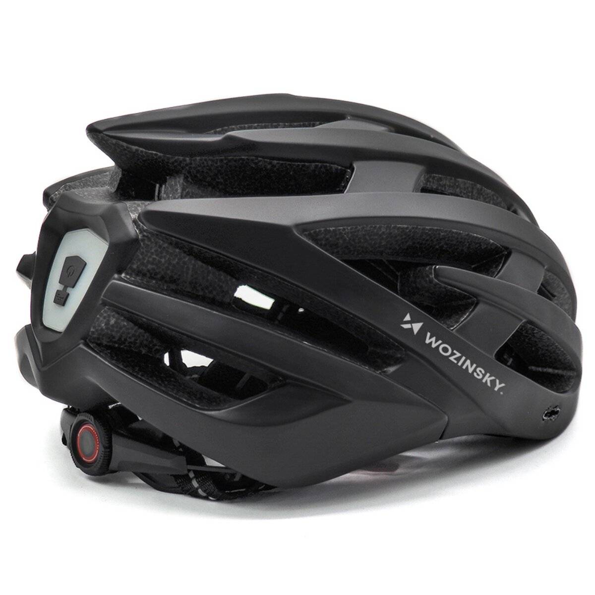 Casco da bicicletta Wozinsky MTB con luce posteriore USB, taglia L (57 x 62 cm), nero-4