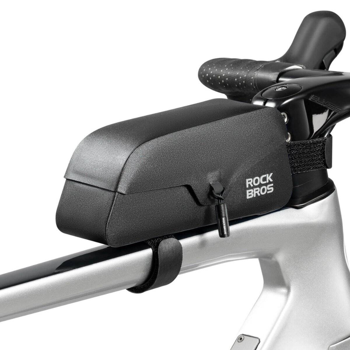 Borsa impermeabile da telaio per bicicletta Rockbros da 0,9 l con chiusura magnetica nera-1