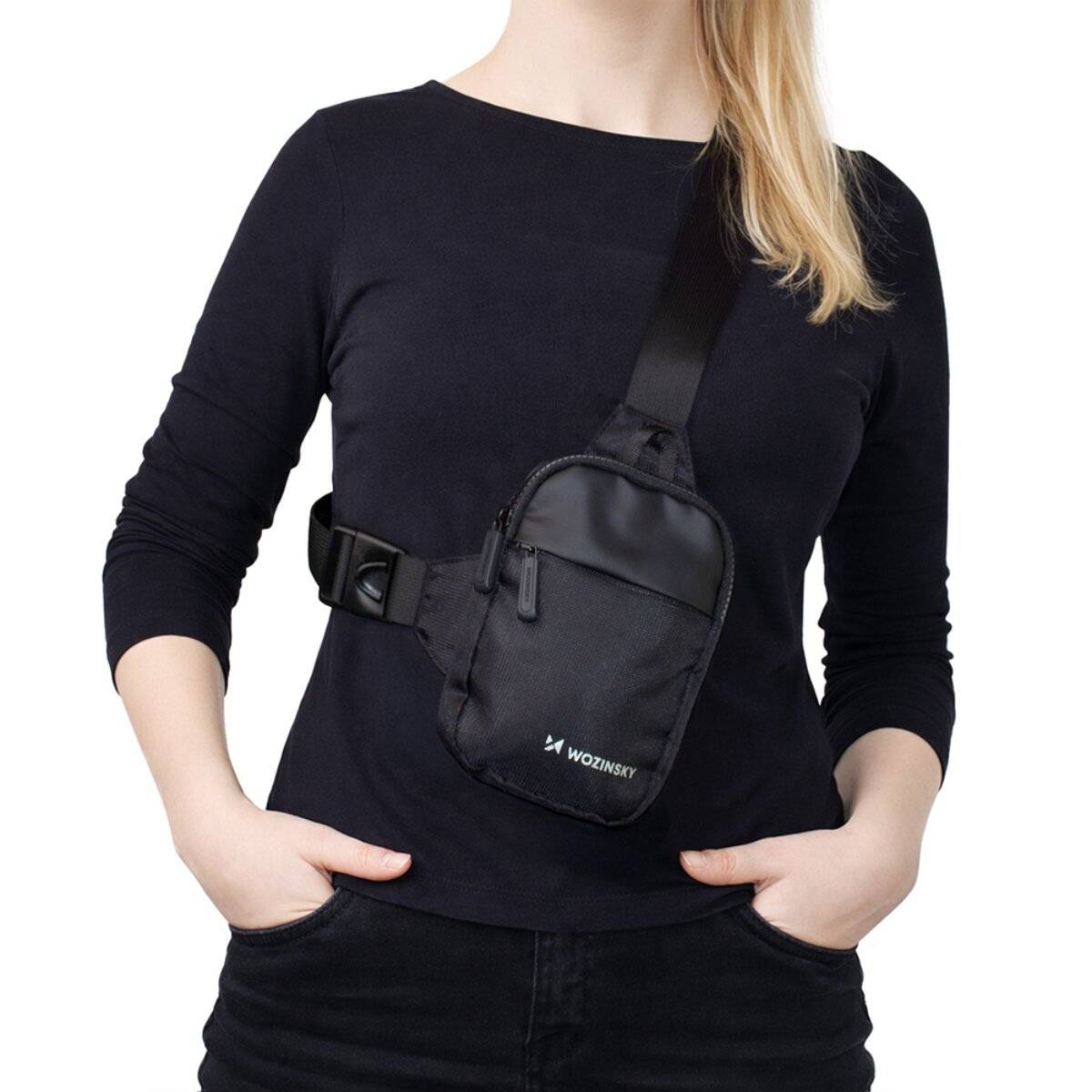 Borsa a tracolla Wozinsky Mini impermeabile con 2 scomparti per cellulare e accessori-1