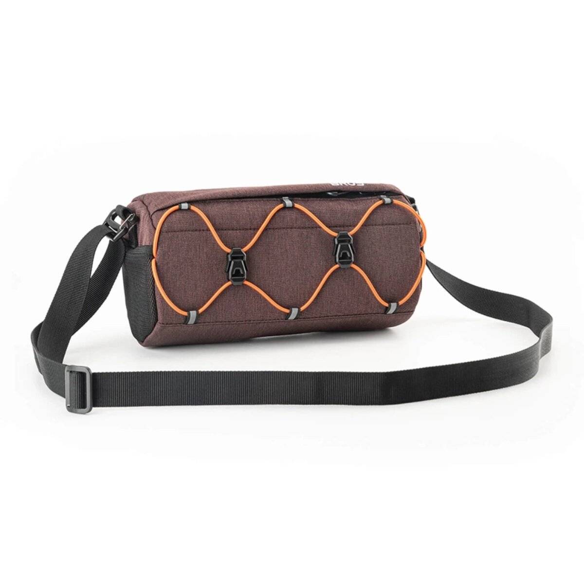 Borsa da manubrio Rockbros per bicicletta, 2,2 l, con tracolla e catarifrangenti, marrone-2