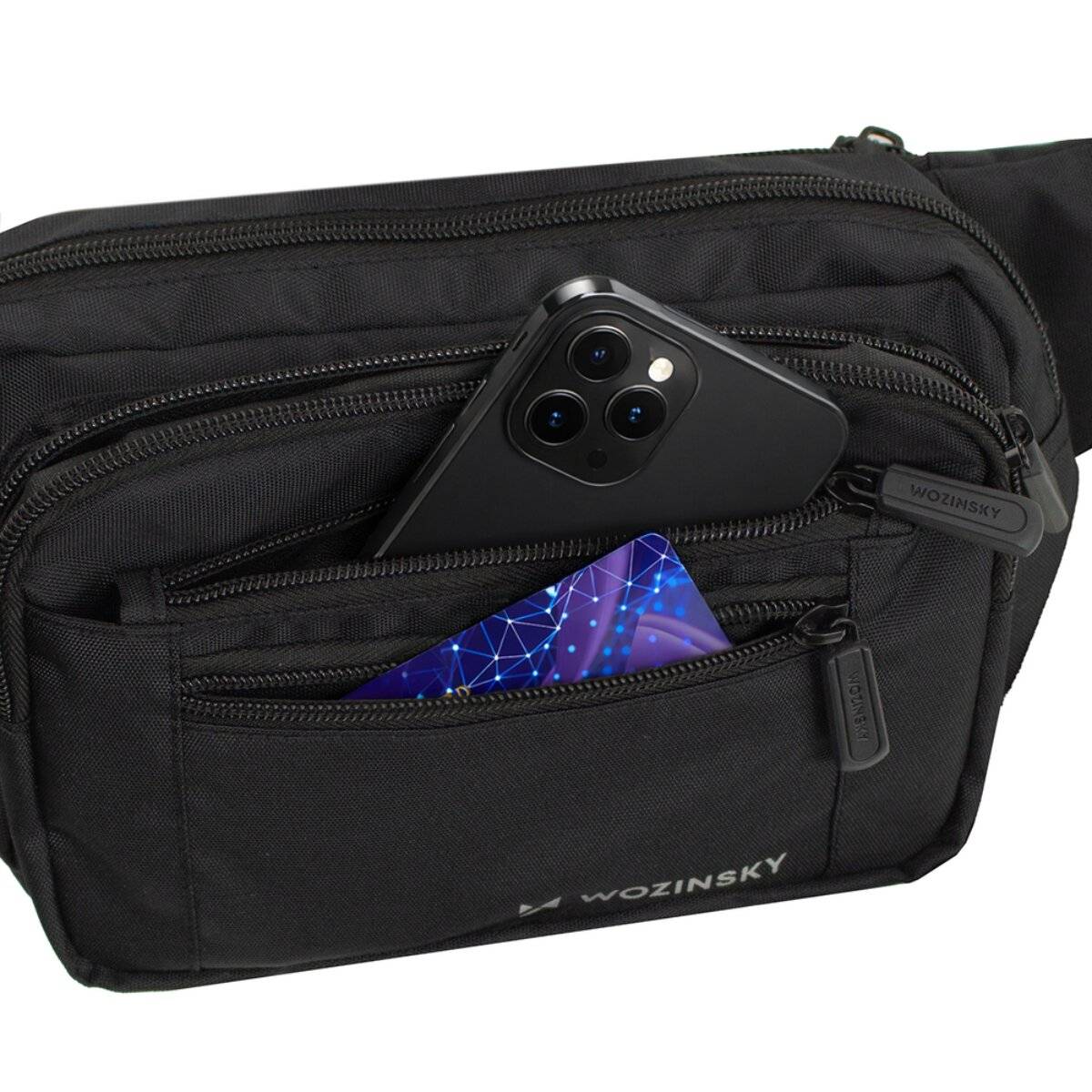 Borsa a tracolla impermeabile unisex Wozinsky con tracolla regolabile e 6 scomparti-1