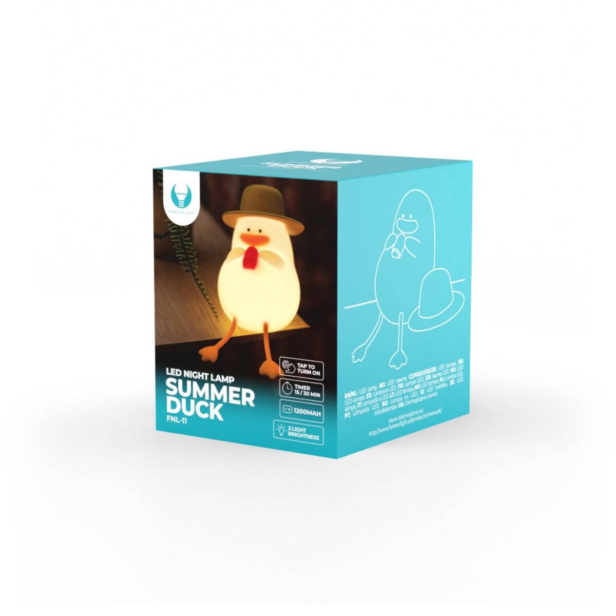 Forever Light SUMMER DUCK FNL-11 Luce notturna a LED con batteria ricaricabile, bianco caldo-3