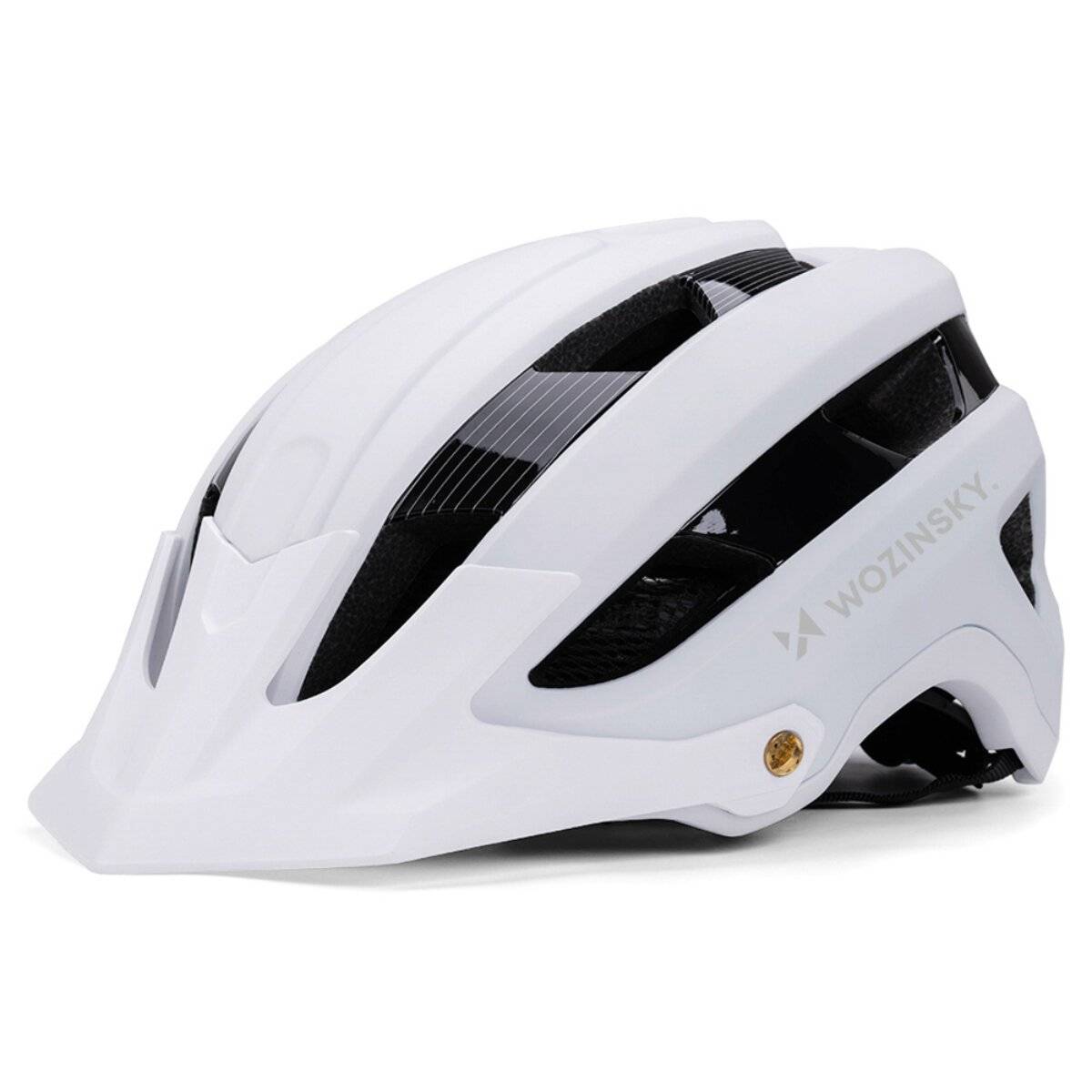 Casco da bicicletta Wozinsky MTB, taglia L (57 x 62 cm), leggero con ventilazione, nero e bianco-1