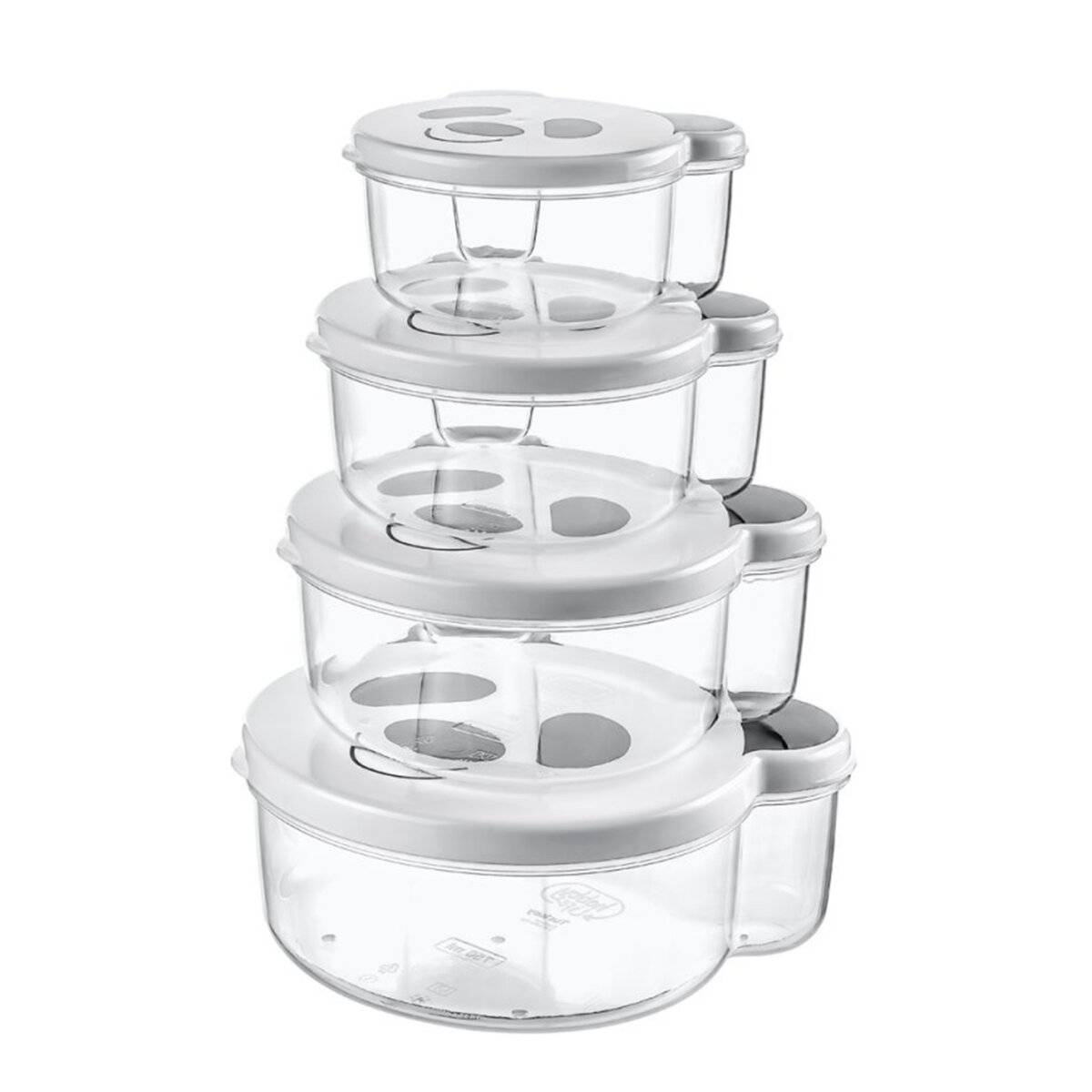 Contenitori portaoggetti per bambini - set da 4 con motivi animali, senza BPA e impilabili Panda-0