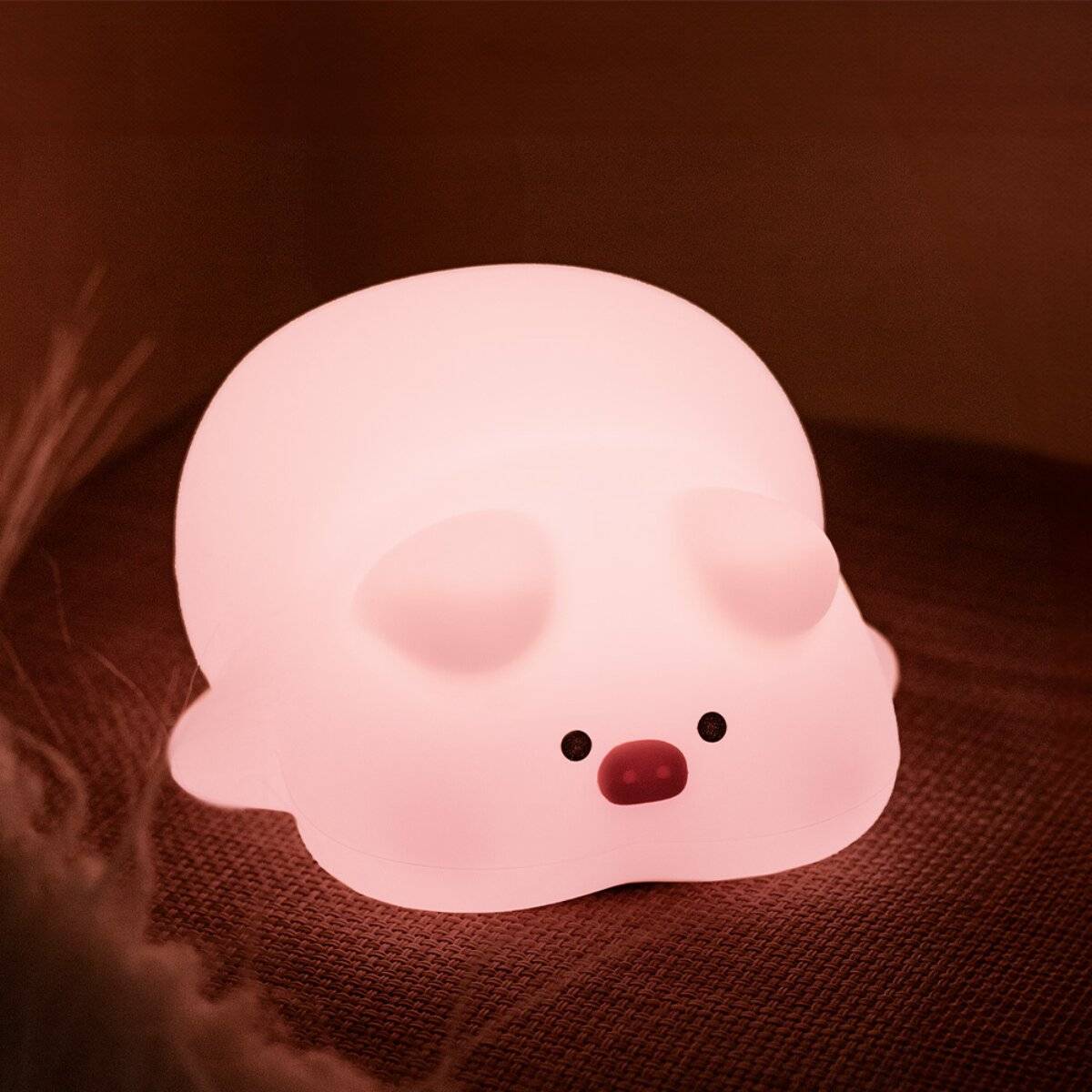 Forever Light SLEEPY PIG FNL-09 Luce notturna a LED con batteria ricaricabile, bianco caldo-3