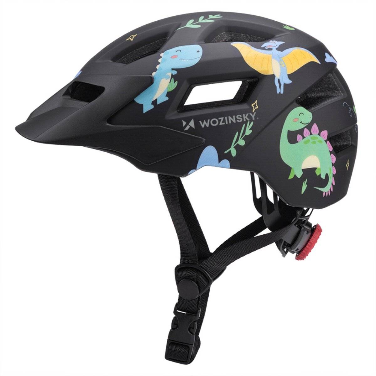 Casco da mountain bike per bambini Wozinsky con visiera rimovibile 360° System S Nero-1