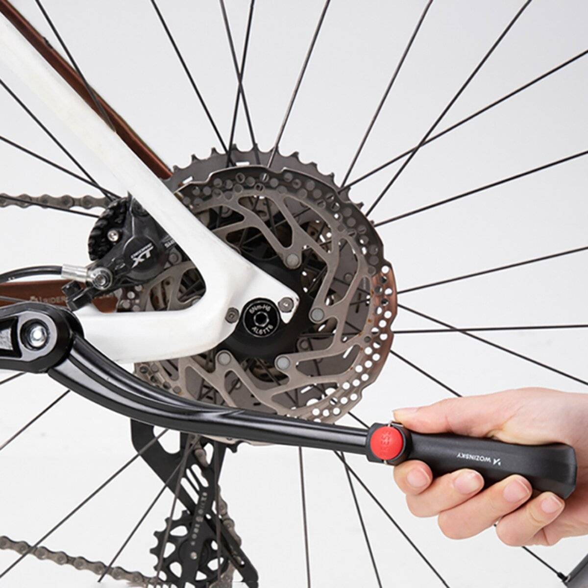 Cavalletto regolabile per bicicletta Wozinsky WSR-01 da 24 a 29 pollici in alluminio nero-2