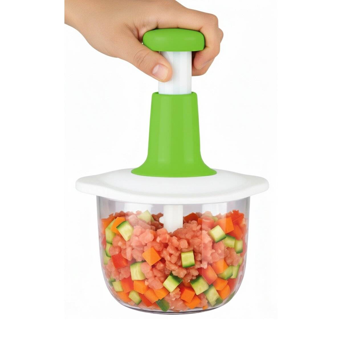 Multi-Cutter e tritatutto manuale - 2000 ml, bianco/verde-2