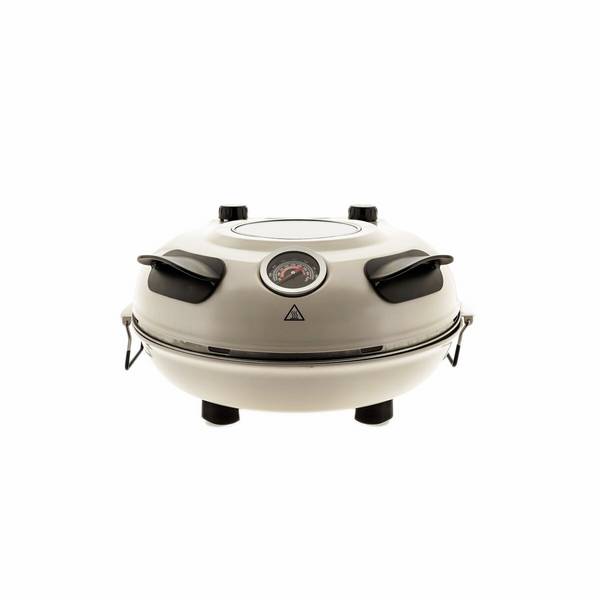 Forno in pietra Mulex con 5 impostazioni di temperatura, 1200 W - pietra per pizza ø30 cm, crema