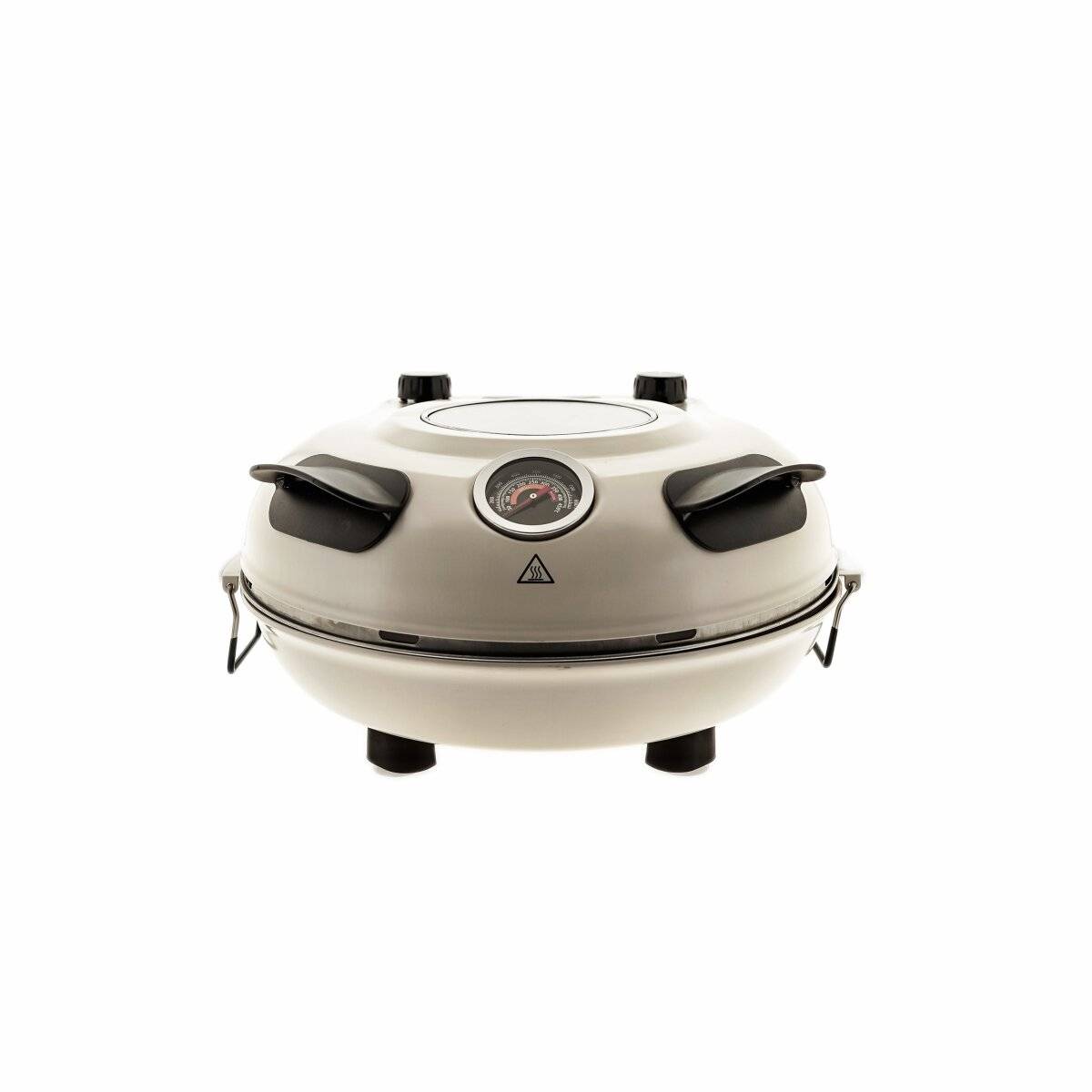 Forno in pietra Mulex con 5 impostazioni di temperatura, 1200 W - pietra per pizza ø30 cm, crema-0