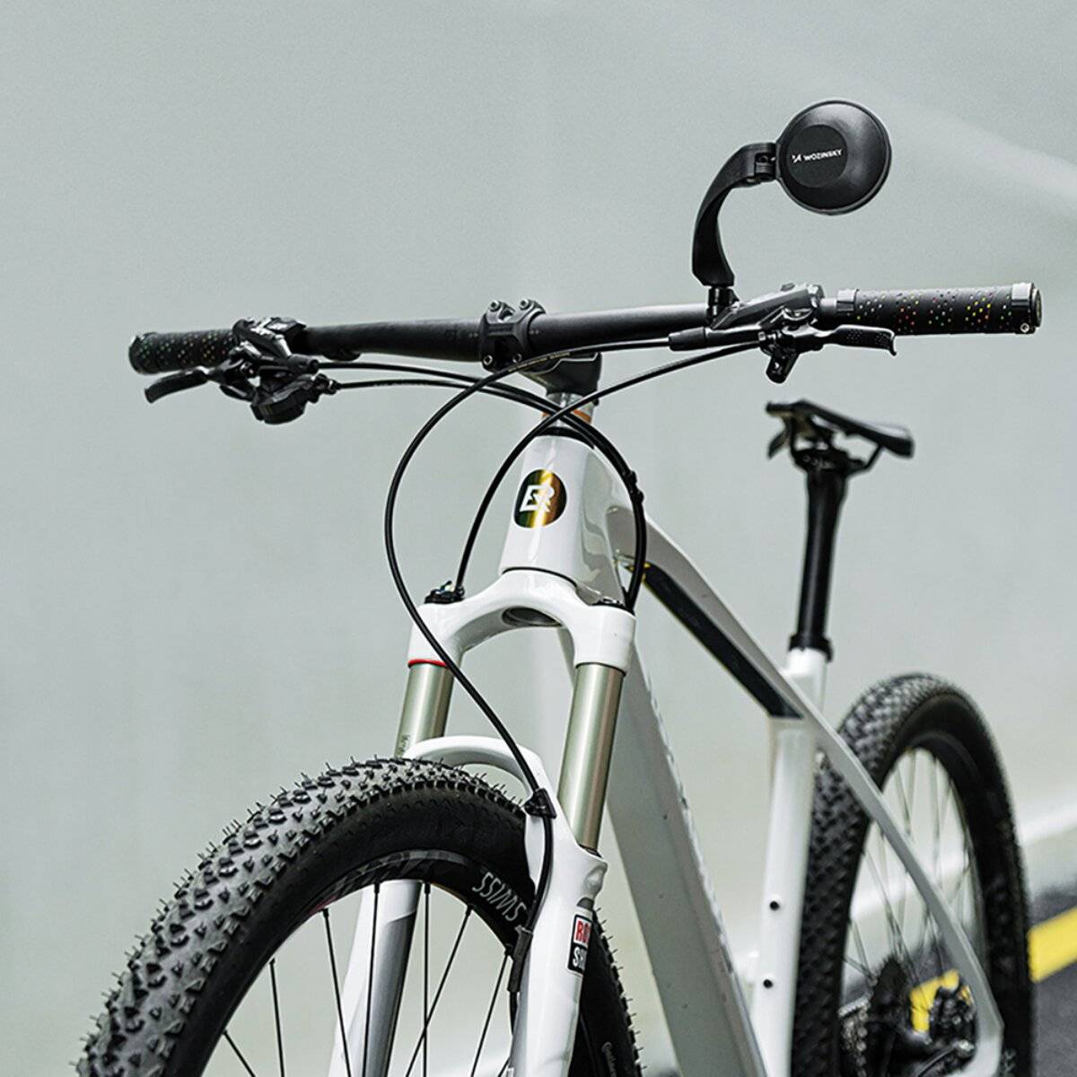 Specchietto retrovisore per bicicletta Wozinsky WLR-01I sinistro 75 x 75 mm girevole a 360° nero-4