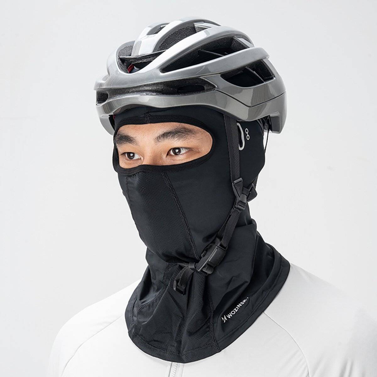 Wozinsky WKM-02B Passamontagna integrale con fori per occhiali, traspirante, invernale, per moto, bicicletta, nero-3