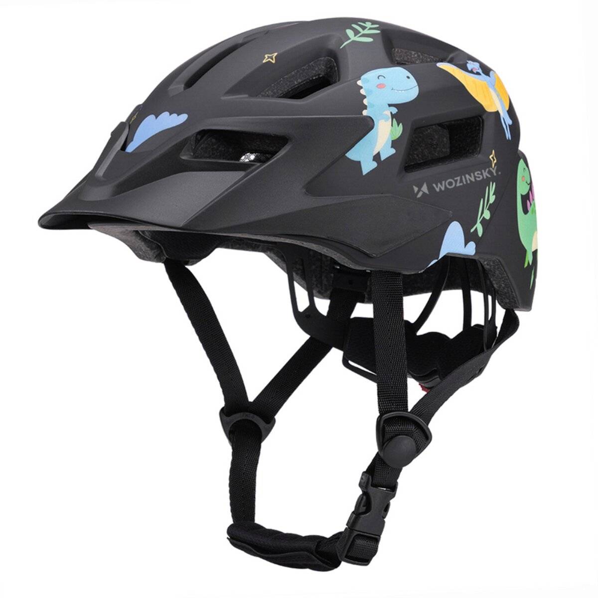 Casco da mountain bike per bambini Wozinsky con visiera rimovibile 360° System S Nero-0