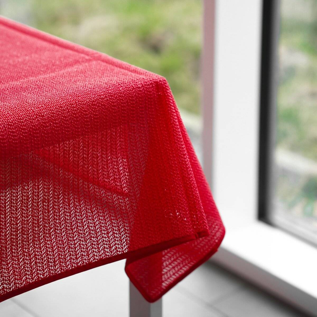 Tovaglia da giardino 160 x 220 cm per giardino, terrazza e balcone - ovale, impermeabile e facile da pulire, rossa-4
